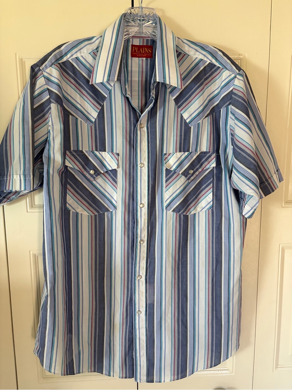 Ely Plains Vintage Cowboy Western Rodeo (Work) Pearl, Snap Shirt Size Medium